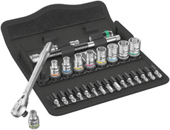 Wera 8100 Zyklop Metal Ratchet Socket (Switch-Lever) Set + Tool Pouch (Various Styles + Drives)
