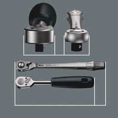 Wera 8100 Zyklop Metal Ratchet Socket (Switch-Lever) Set + Tool Pouch (Various Styles + Drives)