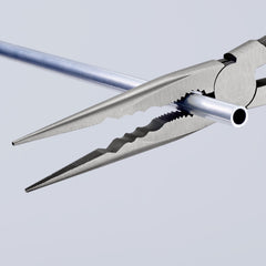 28 71 280 | Long Reach Straight Needle-Nose Pliers | Coated Handle | Black Atramentized - 280mm