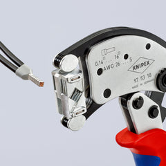 97 53 18 SB | Twistor®16 Self-Adjusting Crimping Pliers | Multi-Component Handle | Chrome Plated - 200mm