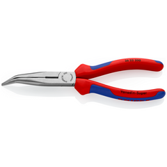 26 22 200 | Snipe Nose Side-Cutting (Stork Beak) Bent Pliers | Multi-Component Handle | Black Atramentized - 200mm