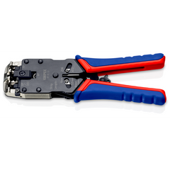 Knipex | 97 51 12 SB | Crimping Pliers for RJ10 / RJ11 / RJ12 + RJ45 Western Plugs | Multi-Component Handle - 200mm (Copy)
