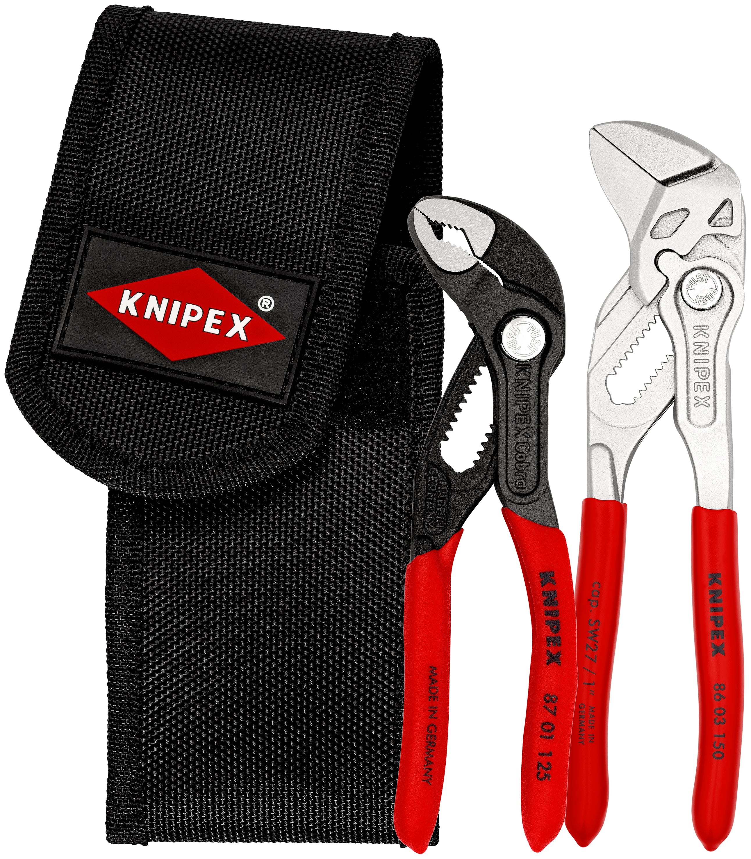 Knipex | 00 20 72 V01 | Mini Cobra® (125mm) x Pliers Wrench (150mm) Set | 2pc + Tool Pouch
