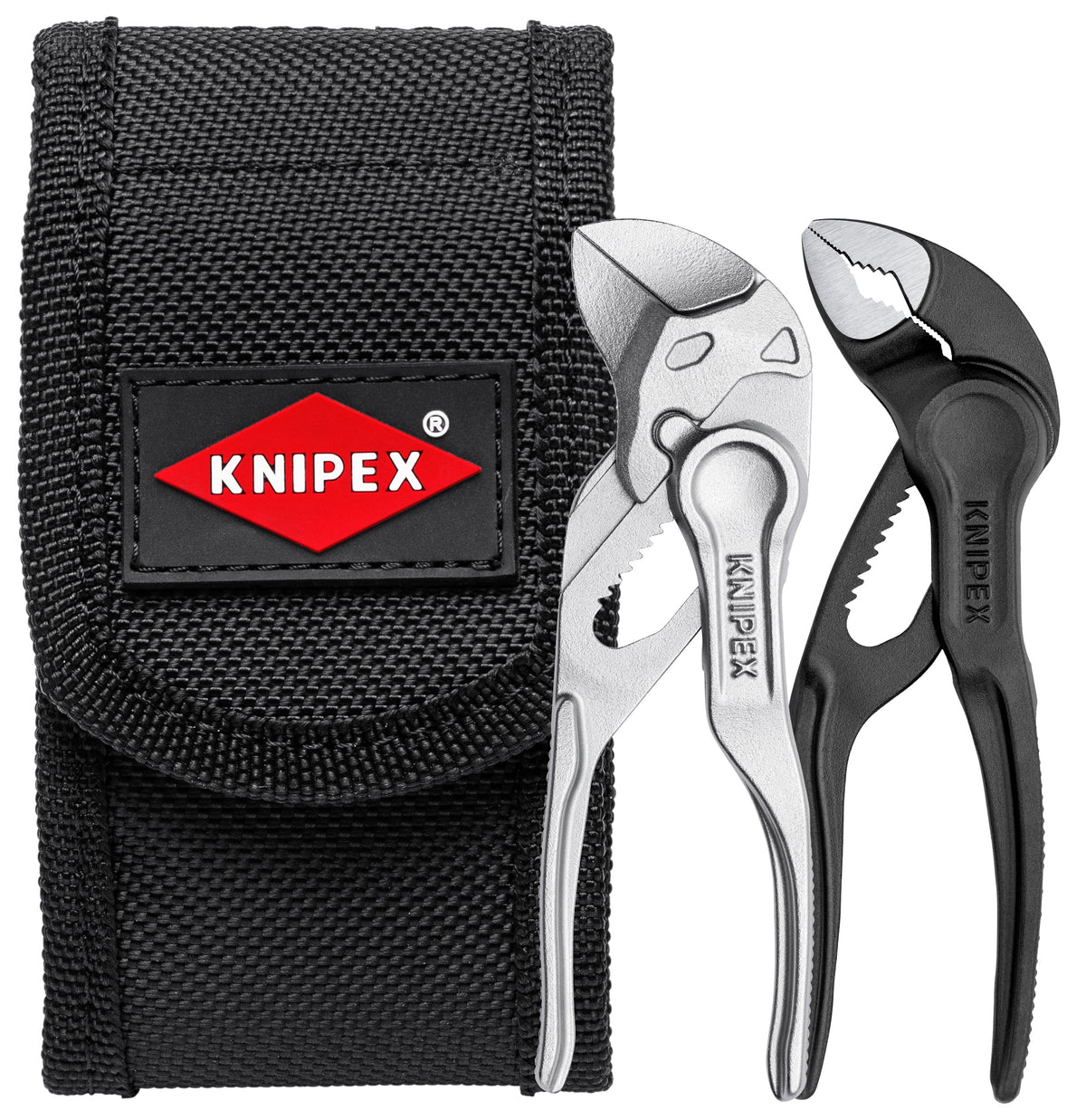 Knipex | 00 20 72 V04 XS | Mini Cobra® XS (100mm) x Pliers Wrench XS (100mm) Set | 2pc + Tool Pouch
