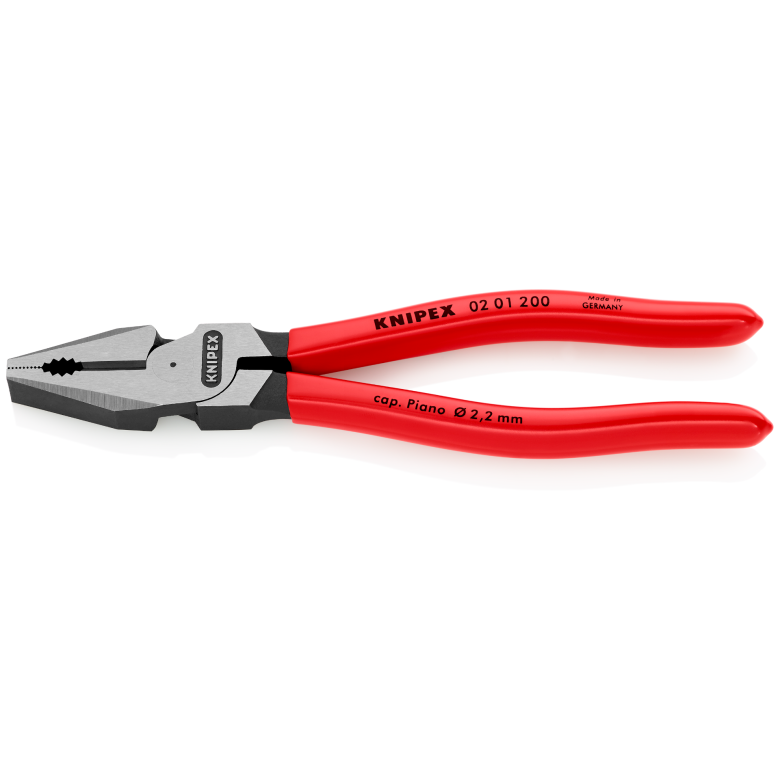 02 01 Series | High-Leverage Combination Pliers | Coated Handle | Black Atramentized - (Various Sizes)