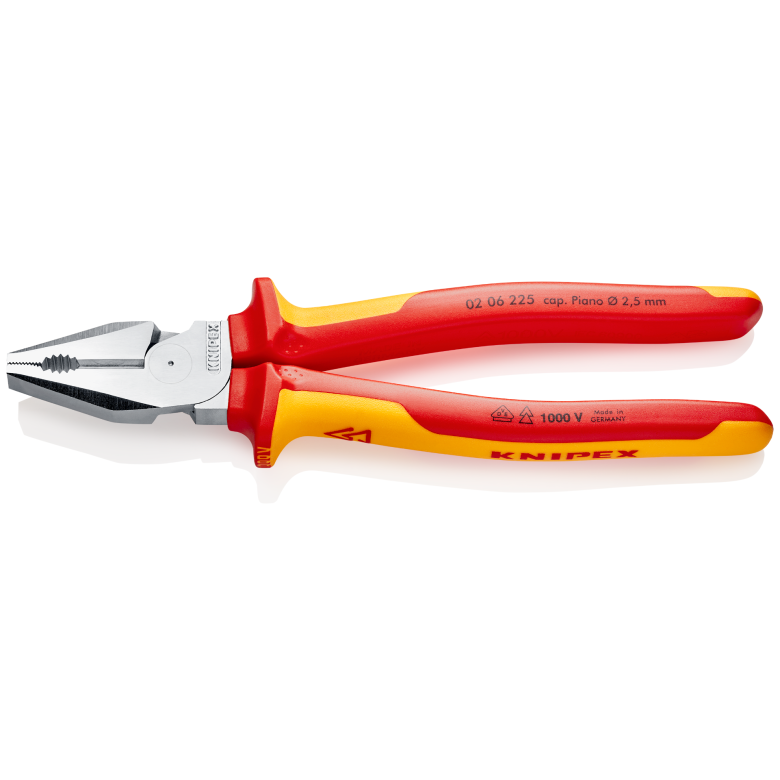 02 06 Series | VDE High-Leverage Combination Pliers | Multi-Component Handle | Chrome - (Various Sizes)