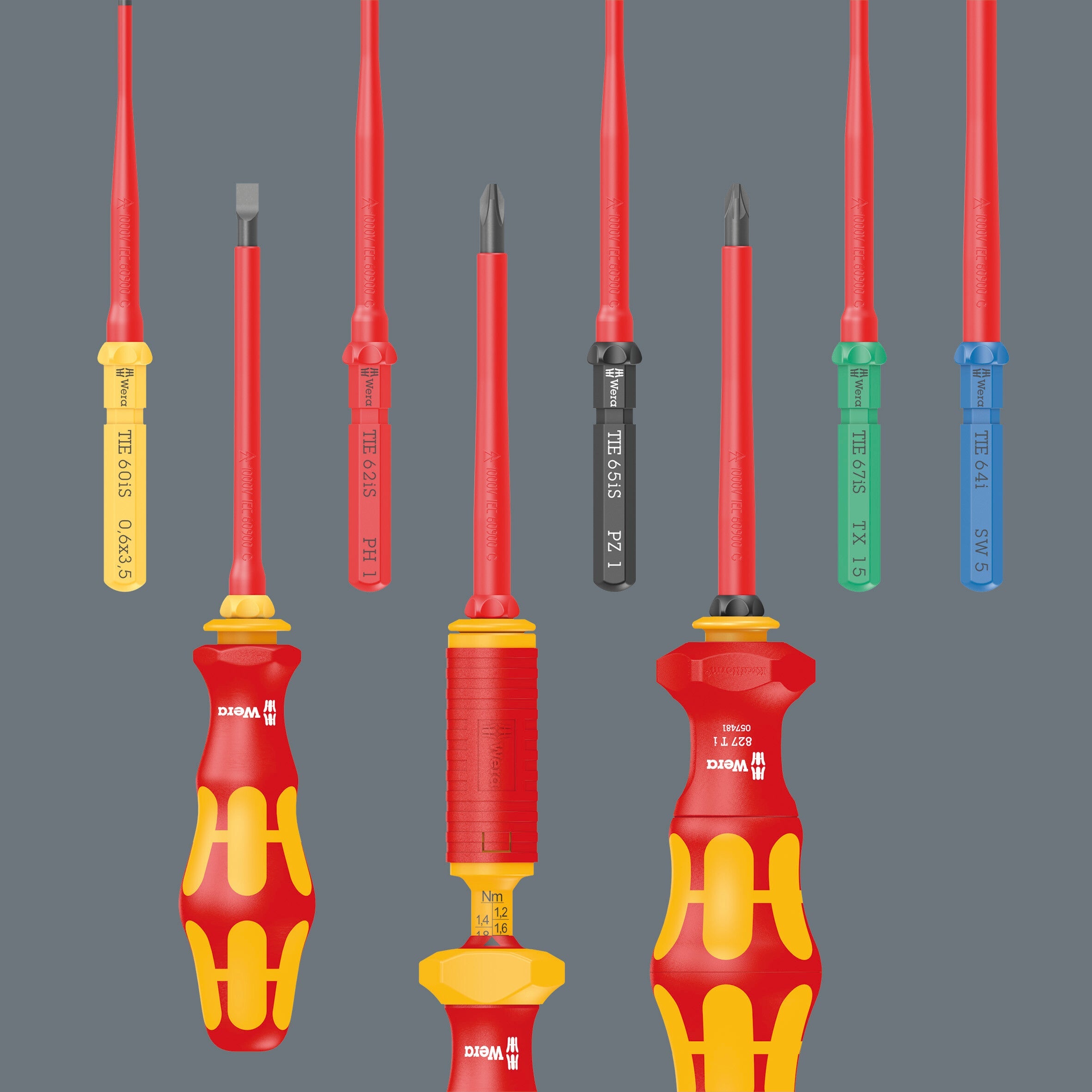 Wera | Kraftform Kompakt VDE Universal 1 | Interchangeable Single-Handle "Tool Finder" Screwdriver Set 16pc