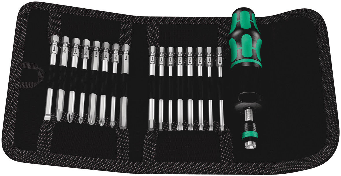 Wera Kraftform Kompakt Ratchet / Torque Screwdriver Bit Set + Tool Pouch (Various Styles + Sizes)