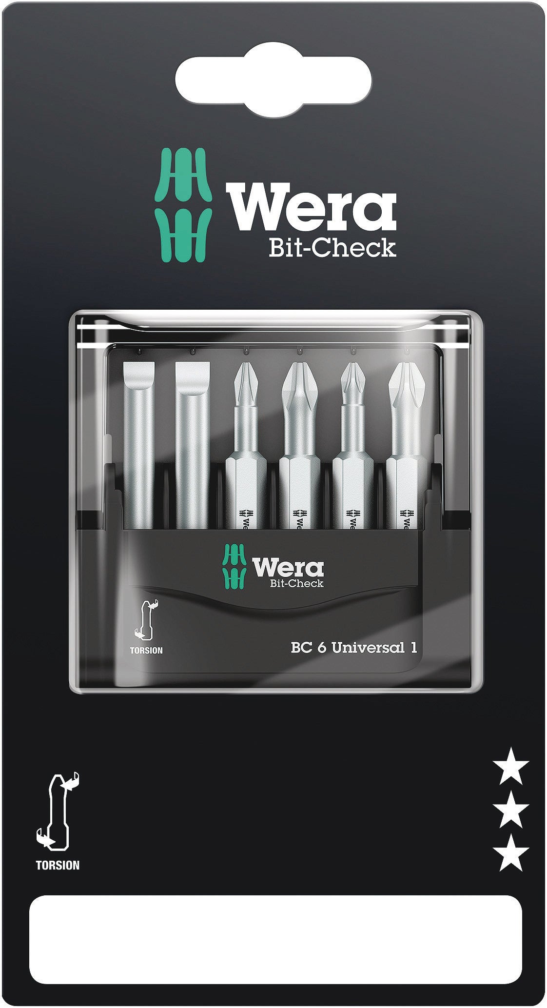 Wera 05073635001 | Bit-Check | Universal 1 Bit 6pc