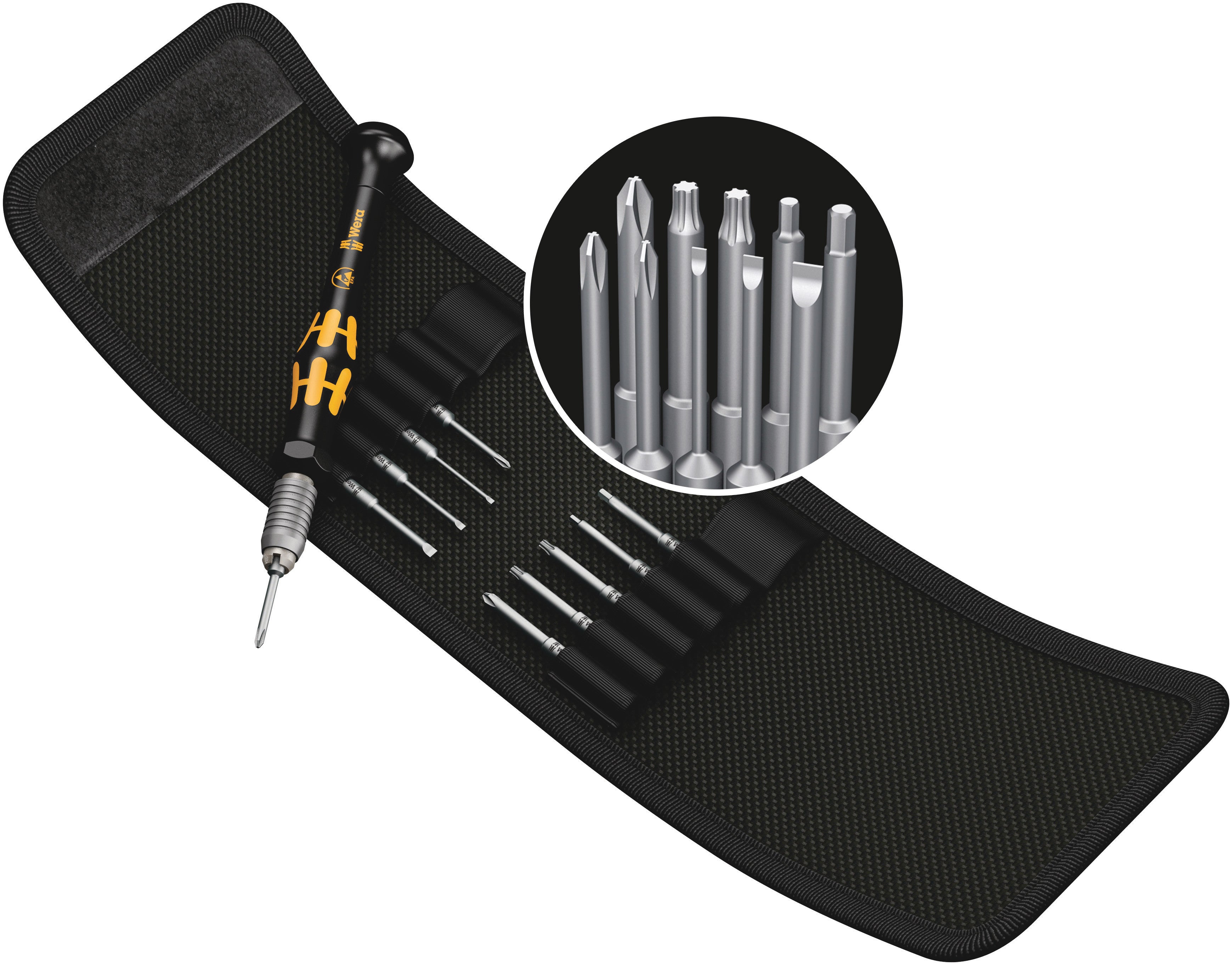 Wera 05073670001 | Kraftform Micro ESD Quick-Release Chuck - 11pc