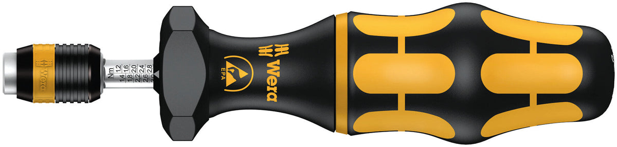 Wera 05074734001 | 7400 ESD Kraftform Adjustable Torque Screwdriver | 11.0-29.0 in.lbs.
