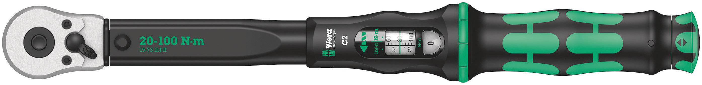 Wera | 05075621001 | Click-Torque C2 | 1/2in Reversible Ratchet Torque Wrench | 20-100Nm