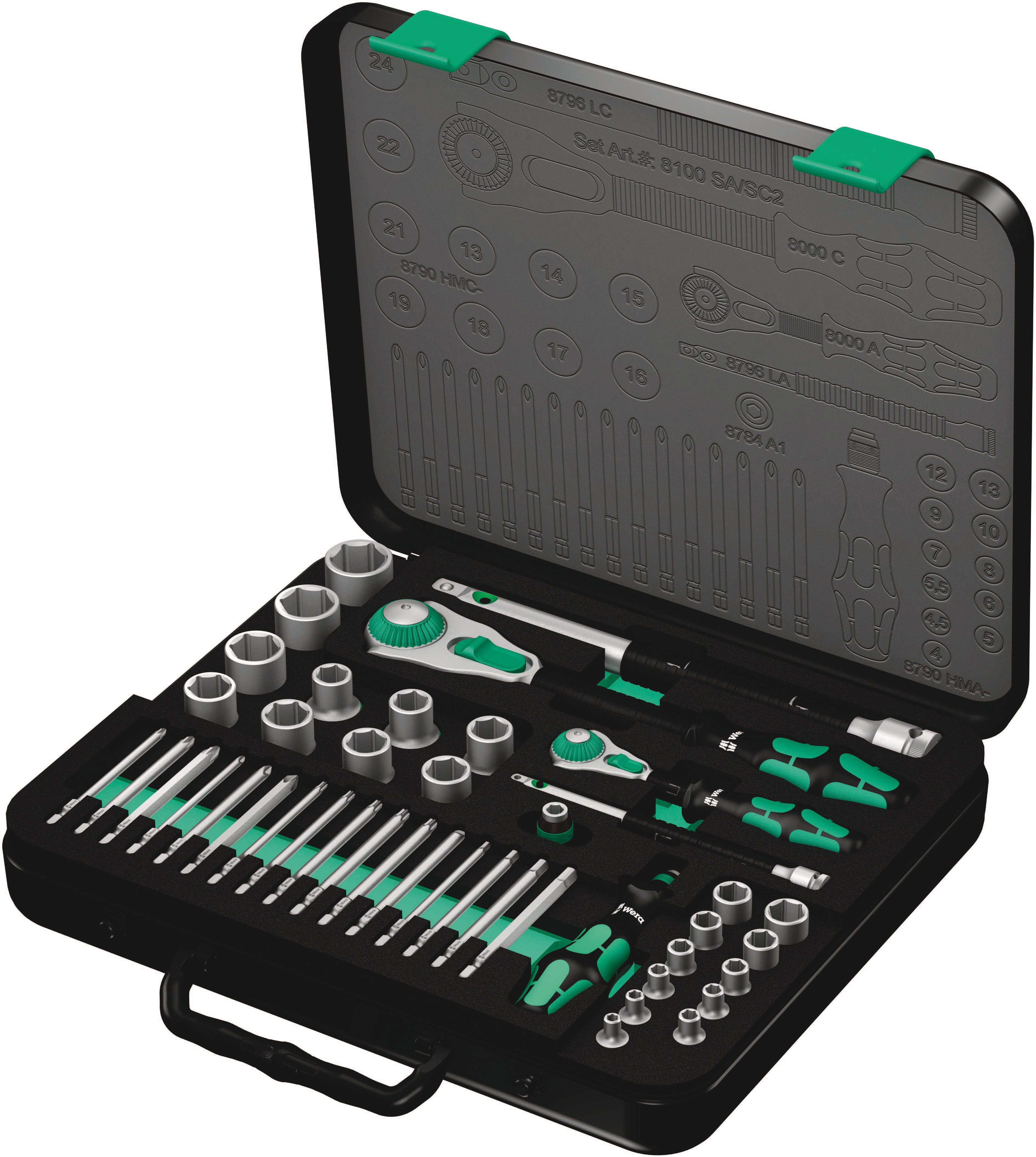 Wera 8100 Zyklop Speed Metric Ratchet Socket Set + Tool Case (Various Drives)