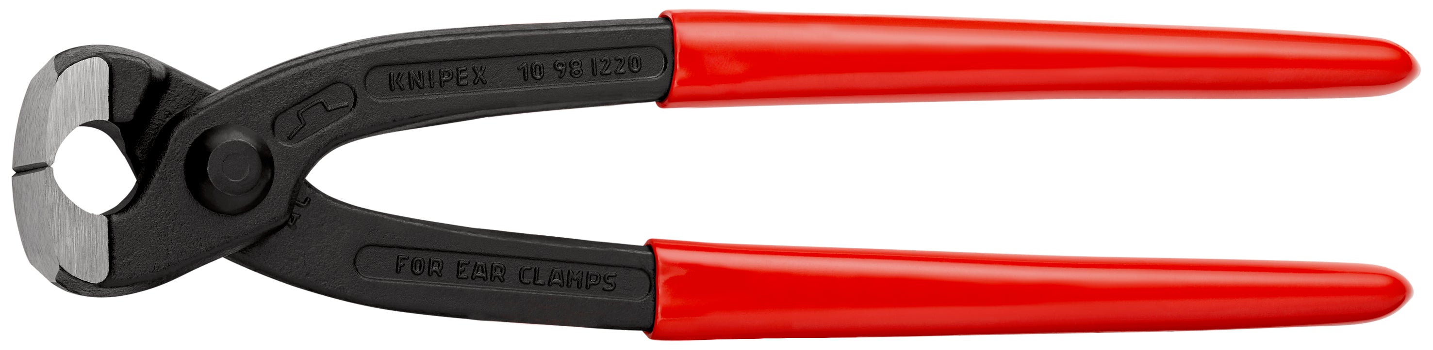 10 98 I220 | Front-Jaw Ear Clamp Pliers | Coated Handle | Black Atramentized - 220mm