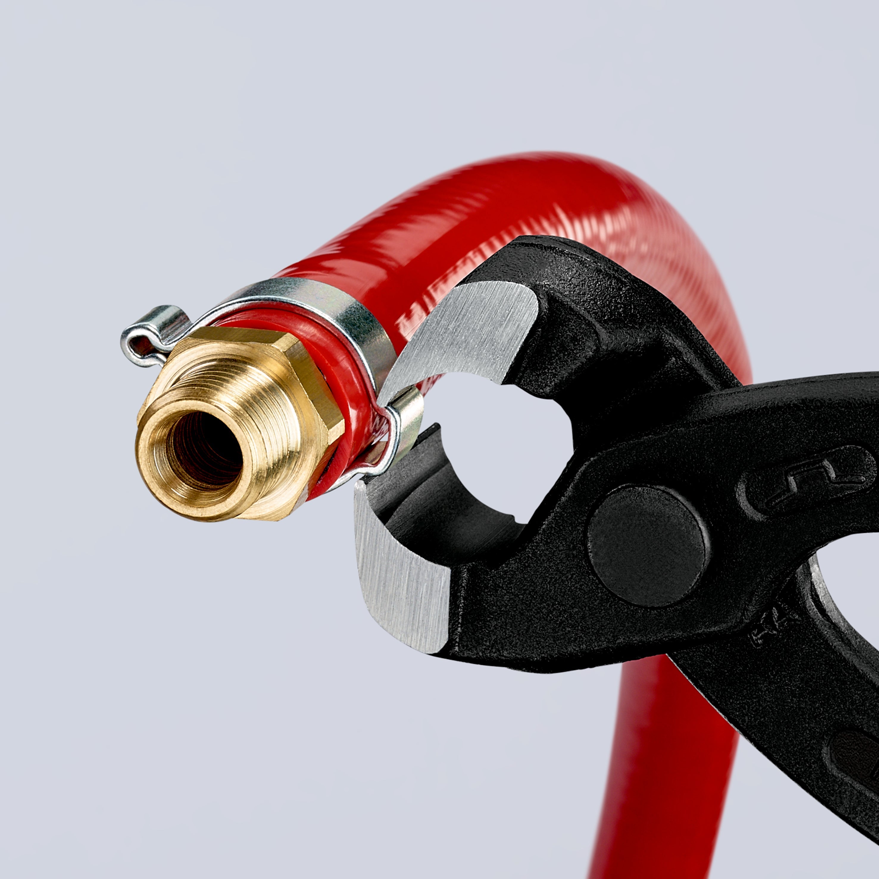 10 98 I220 | Front-Jaw Ear Clamp Pliers | Coated Handle | Black Atramentized - 220mm