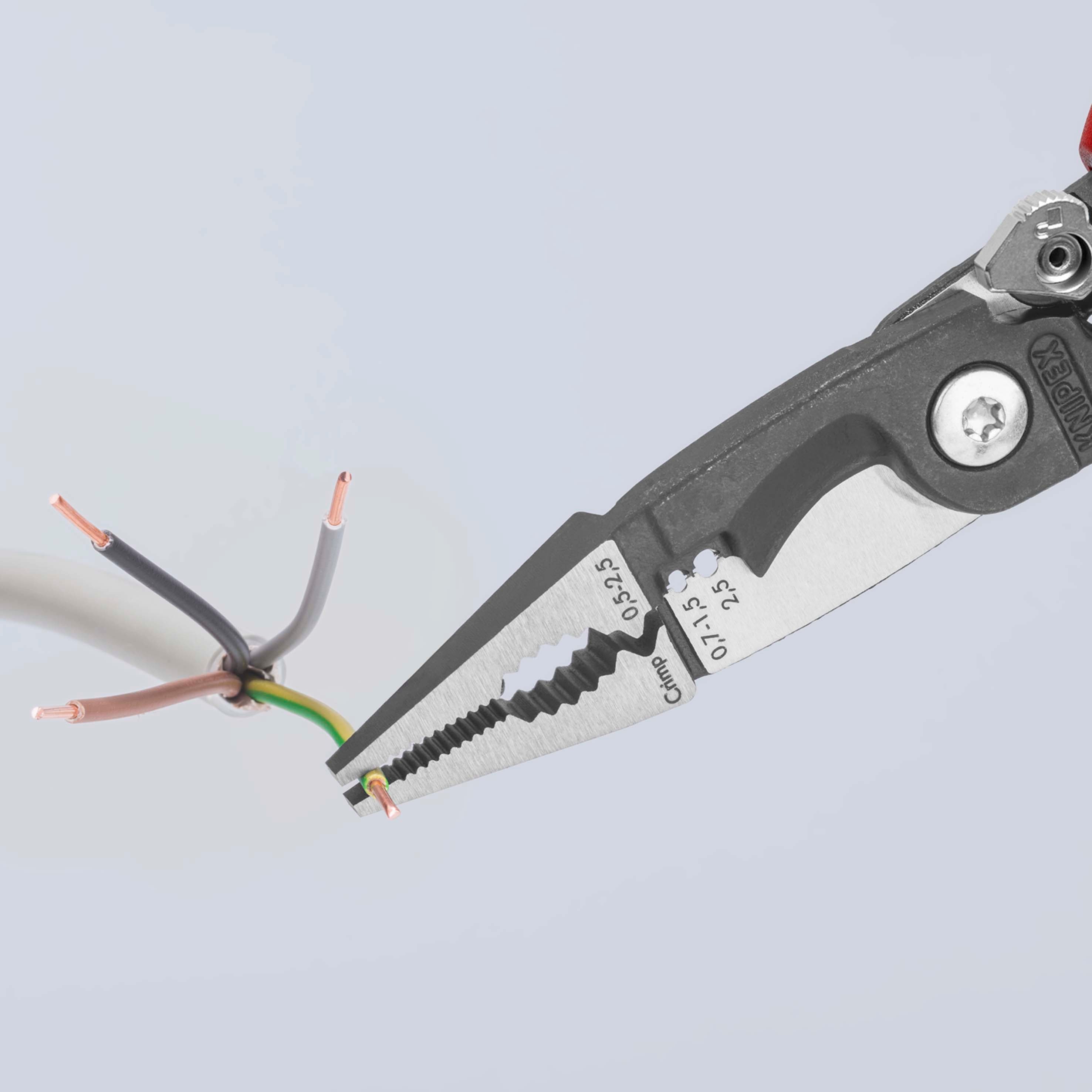 13 92 200 | Electrical Installation Pliers w/ Locking Lever | Multi-Component Handle | Black Atramentized - 200mm