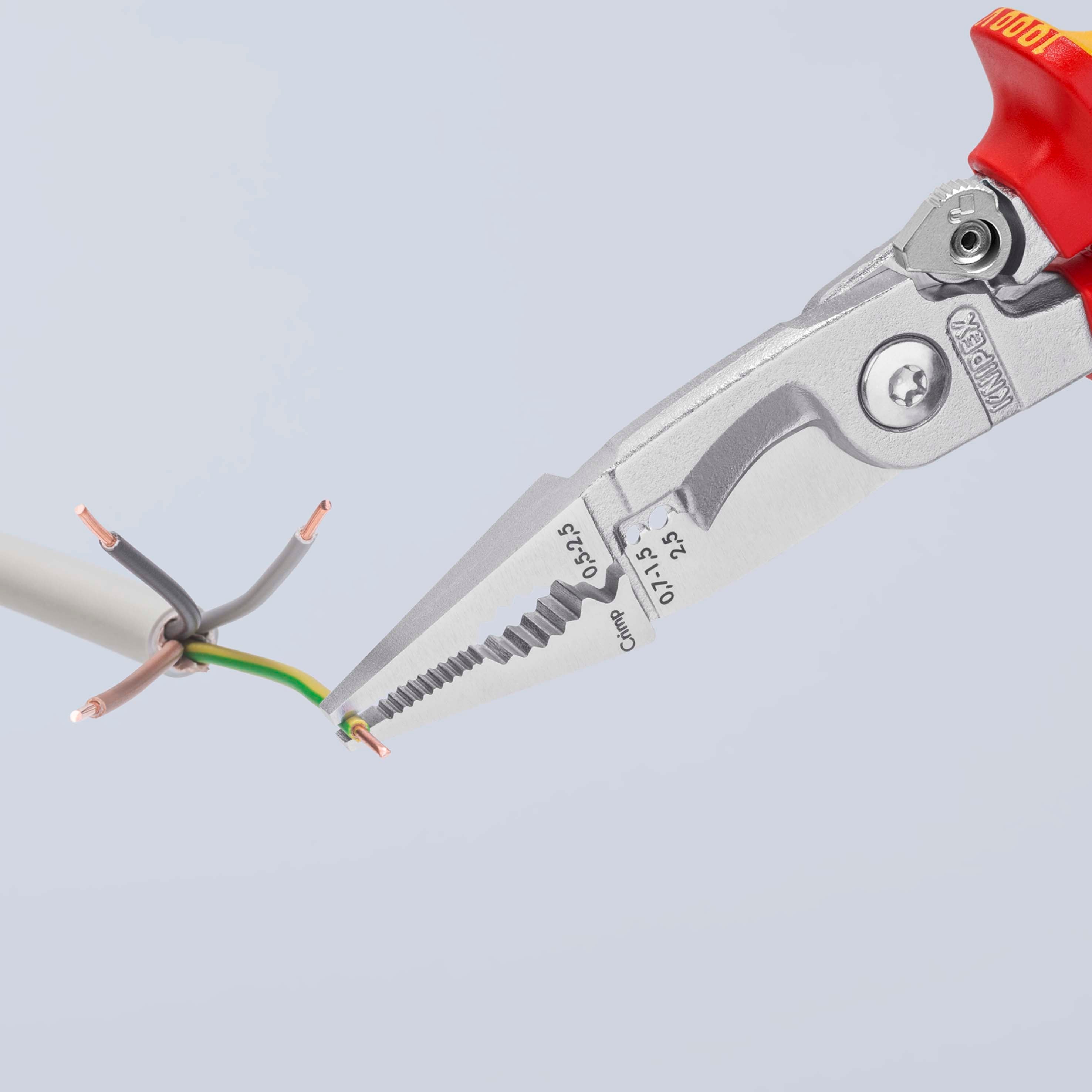 13 96 200 | VDE Electrical Installation Pliers | Multi-Component Handle | Chrome Plated - 200mm