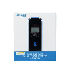 Su-mak Solar Pure Sine Wave Wall Mounted Hybrid Inverter, 4.2KW 24V, Model SM4300KM-24L,  4200VA Power Capacity, Off-Grid Solar Power System