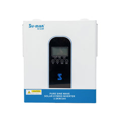 Su-mak Solar Pure Sine Wave Wall Mounted Hybrid Inverter, 3.5KW 24V, Model SM3500KM-24S, 3500VA Power Capacity, Off-Grid Solar Power System
