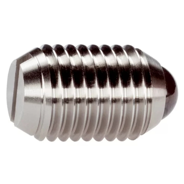 Halder | 22051 | Spring Plunger w/ Moveable Ceramic Ball & Slot | Heavy | Stainless Steel | Pack of 10 - (Various Diameters)