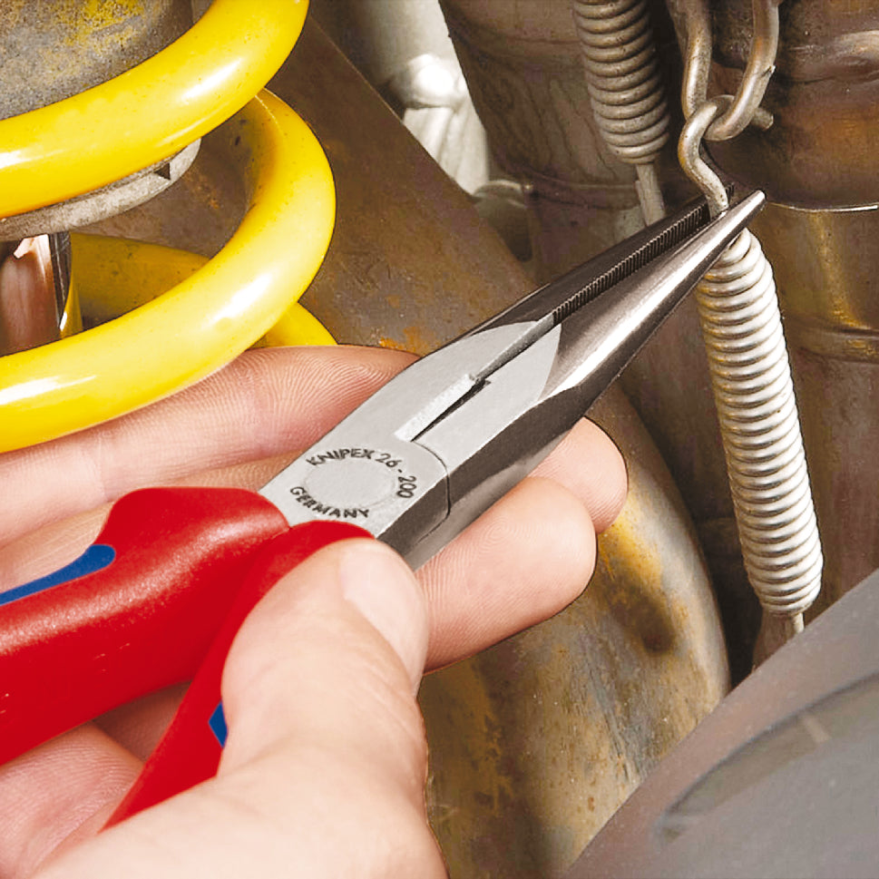 26 12 200 | Snipe Nose Side-Cutting (Stork Beak) Pliers | Multi-Component Handle | Black Atramentized - 200mm