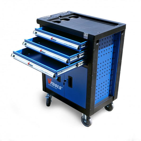 VTools Roller Cabinet with 3-Drawer and ABS Plastic Top