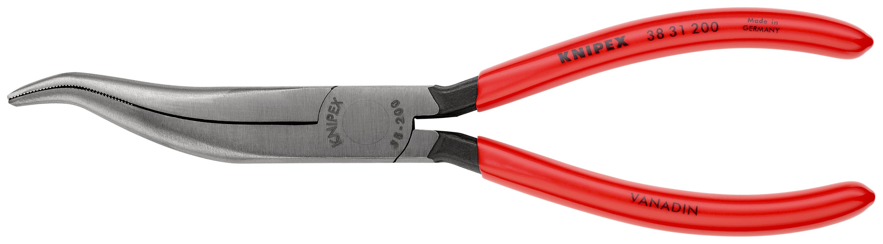 38 31 200 | Curved Mechanics Pliers | Coated Handle | Black Atramentized - 200mm