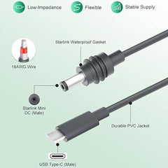 Starlink Mini USB-C to DC Power Cable 100W – 5M