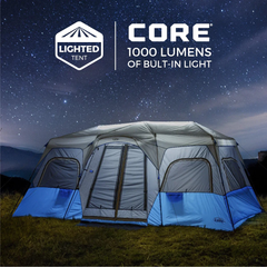 Core Equipment 12 Persons 18 x 10 Feet Lighted Instant Cabin Camping Tent