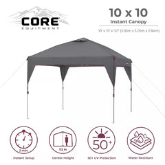 Core Equipment 10 x 10 Feet Instant Set up Canopy Gazebo