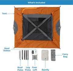 Core Equipment 6 Persons 10 x 9 Feet Straight Wall Cabin Camping Tent