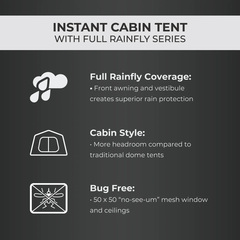 Core Equipment 9 Persons 14 x 9 Feet Instant Cabin Camping Tent with Full Rainfly