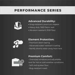 Core Equipment 4 Persons 8 x 7 Feet Instant Cabin Camping Performance Tent