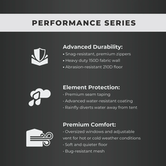 Core Equipment 6 Persons 10 x 9 Feet Instant Cabin Camping Performance Tent