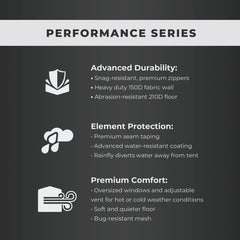 Core Equipment 8 Persons 13 x 9 Feet Instant Cabin Camping Performance Tent