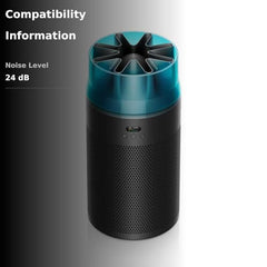 Dyson HushJet™ Purifier Compact, Quiet air purifier, App controlled, purifies up to 203 sq ft, Captures NO2 (Black/Teal)