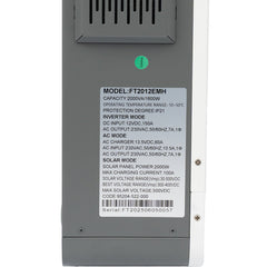 SUMAK SOLAR WALL MOUNTED HYBRID SOLAR INVERTER FT2012EMH 2000VA/12V 1.6KW