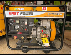 Easy Power 7 kW/9 kVA Electric & Remote Start Single Phase Silent Diesel Generator EP7500T for Power Backup, Outdoor and Residencial Use
