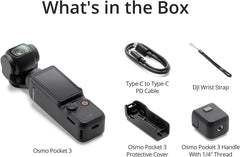 DJI Osmo Pocket 3 Creator Combo, Vlogging Camera with 1'' CMOS & 4K/120fps Video, 3-Axis Stabilization, Face/Object Tracking, Mic Included for Clear Sound, UAE Version with Official Warranty Support