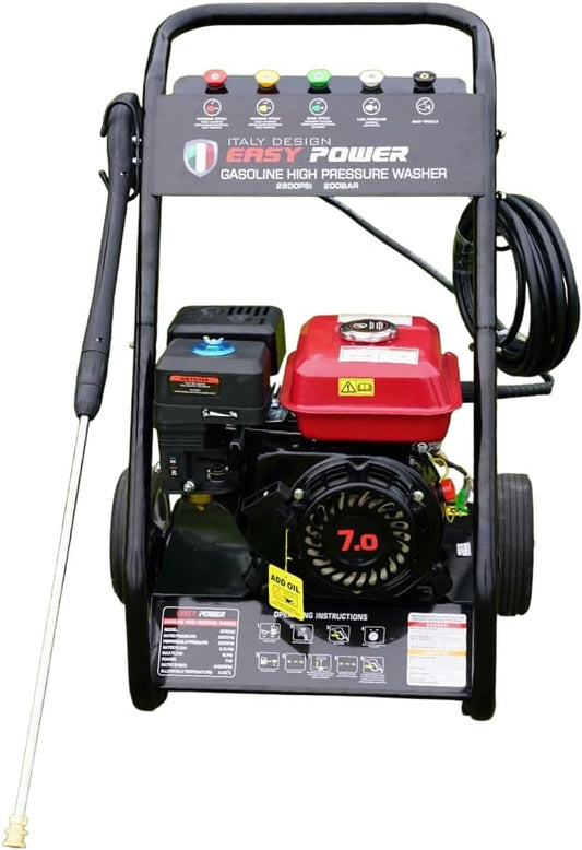 Easy Power Gasoline High Pressure Washer, 2800 Psi/200 Bar, 7.0 HP Engine, 5 Spray Nozzles