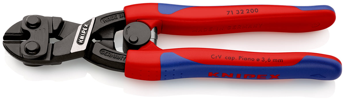 71 32 200 | CoBolt® Compact Bolt Cutters (with Locking Mechanism + Nail Recess) | Multi-Component Handle | Black Atramentized - 200mm