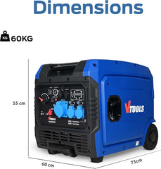 VTools 6500 Watt 15L Petrol Powered Portable Generator