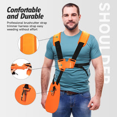 KT Plus Comfort Padded Harness for Garden Brush Cutter, Lawn Mowers with Adjustable Double Shoulder Strap
