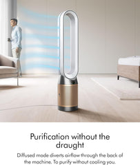 Dyson Purifier Cool PC2 De-NOx TP12 Air Purifier, White & Gold, WiFi Enabled with 2 Years Dyson Warranty