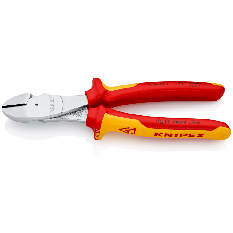 74 06 Series | VDE High-Leverage Diagonal Cutter | Multi-Component Handle | Chrome Plated - (Various Sizes)