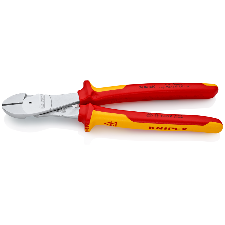 74 06 Series | VDE High-Leverage Diagonal Cutter | Multi-Component Handle | Chrome Plated - (Various Sizes)