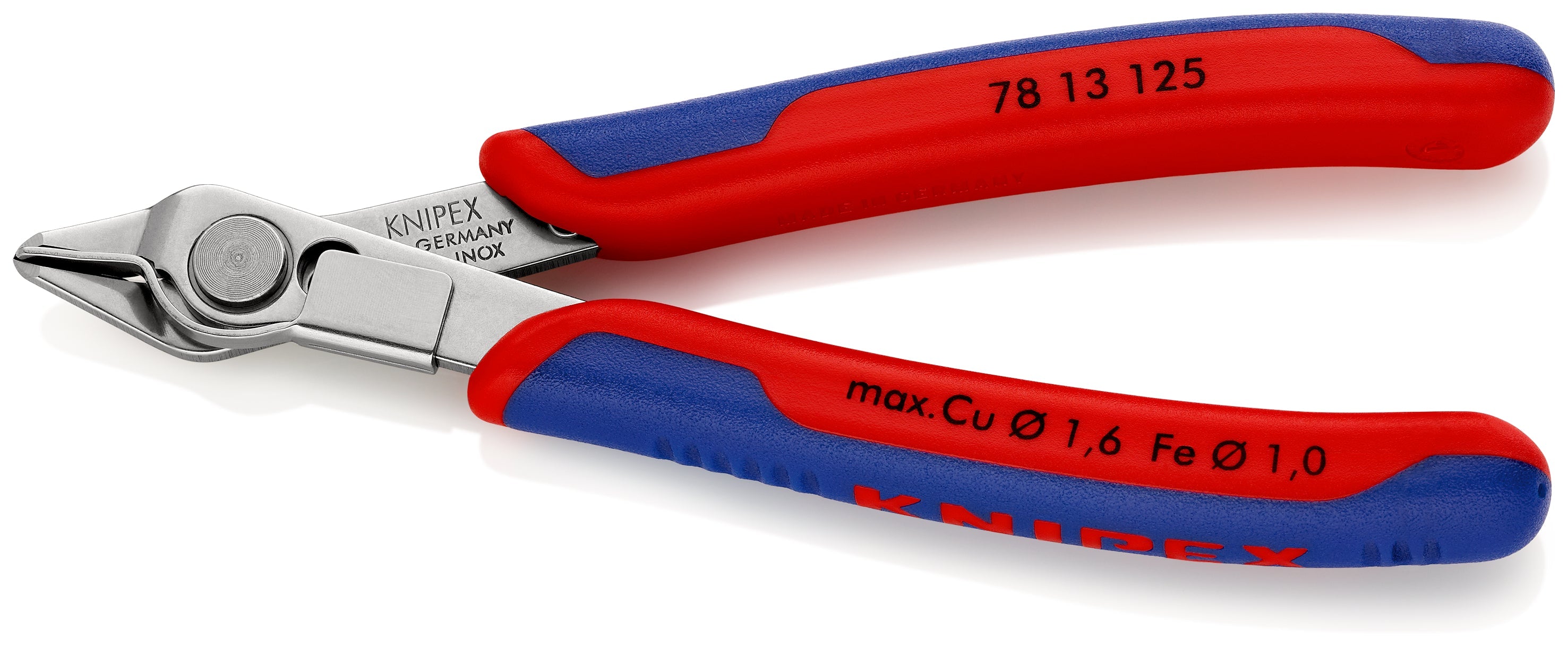 78 13 125 | Electronics Super Knips® (with Lead Catcher) | Multi-Component Handle | Polished Head / INOX Steel - 125mm