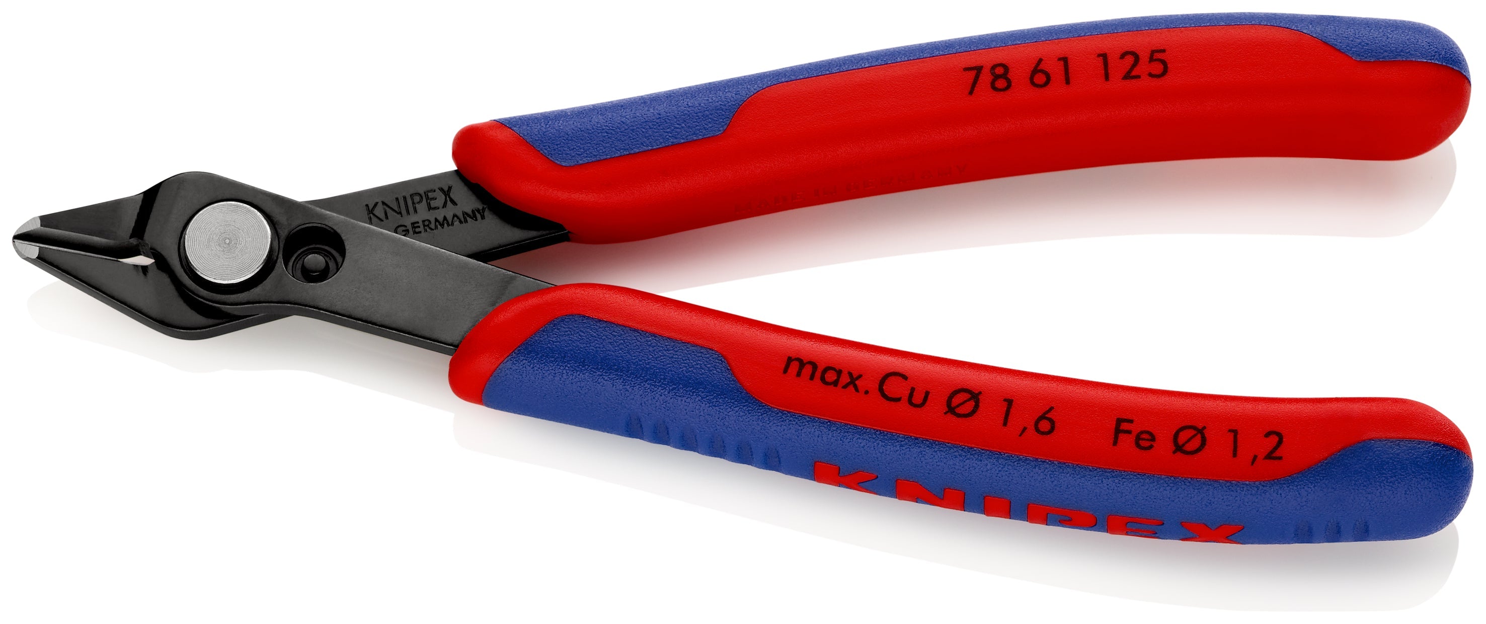 Knipex | 78 61 125 SB | Electronics Super Knips® | Multi-Component Handle | Burnished Head / Tool Steel - 125mm
