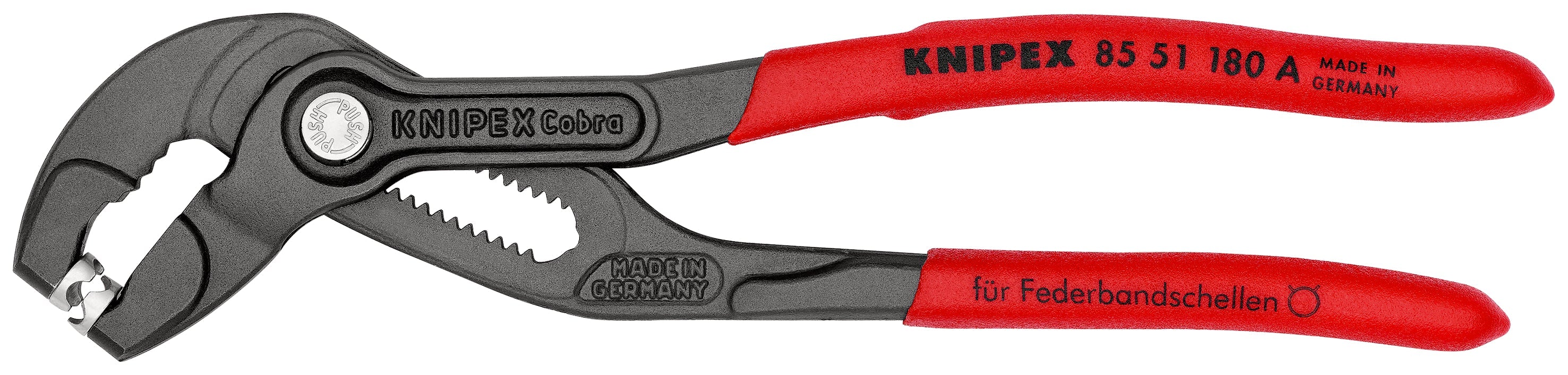 85 51 180 A | Spring Hose Clamp Pliers | Non-Slip Handle | Grey Atramentized - 180mm