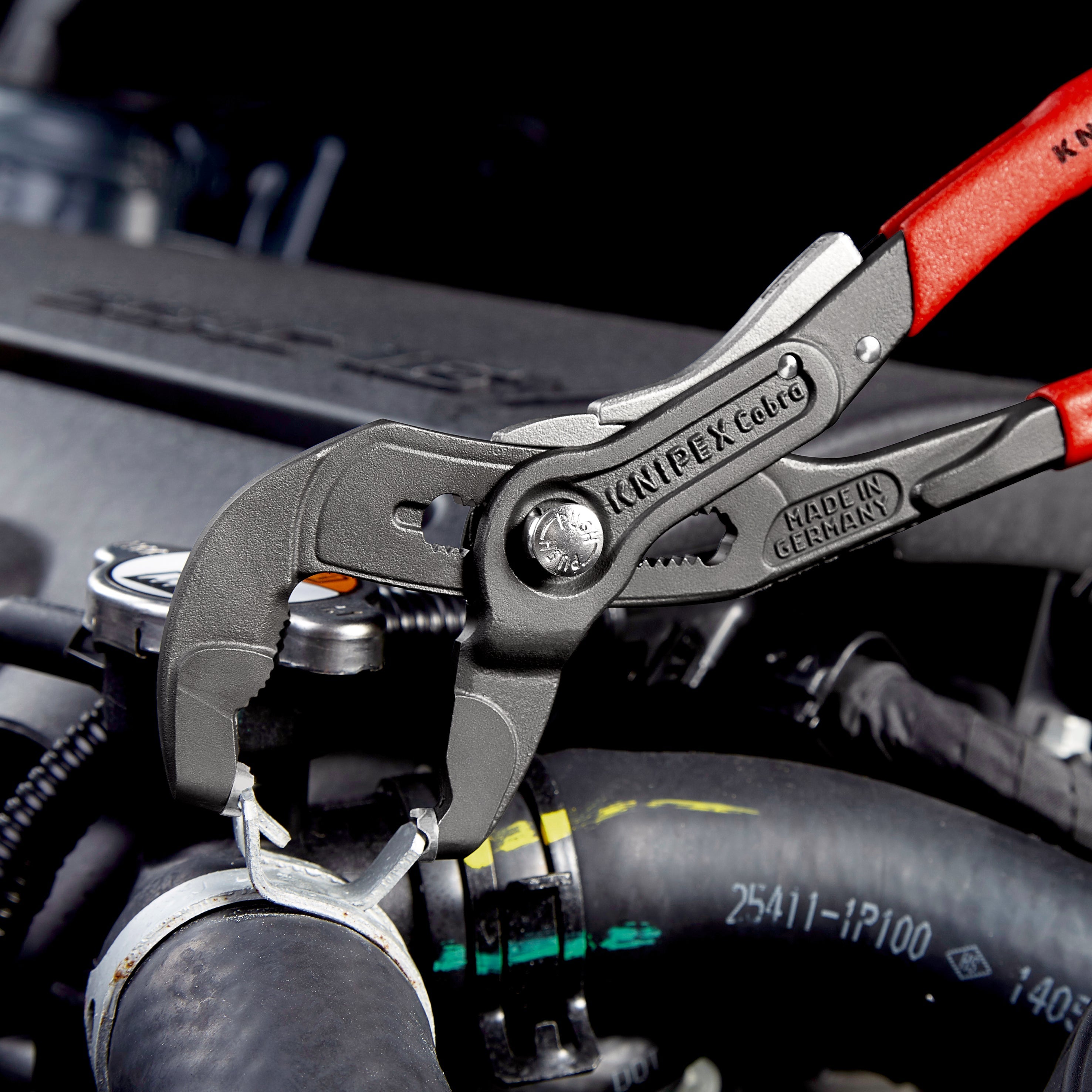 85 51 250 AF | Spring Hose Clamp Pliers (with Locking Button) | Non-Slip Handle | Grey Atramentized - 250mm